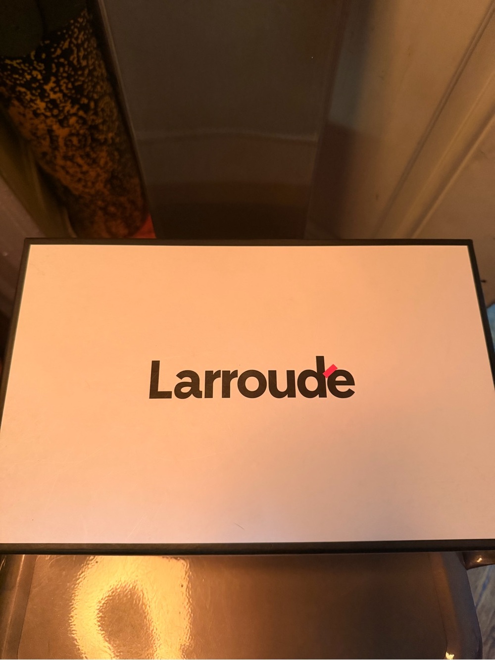 Larroude White and Black VR Accessory Case with Red Accent